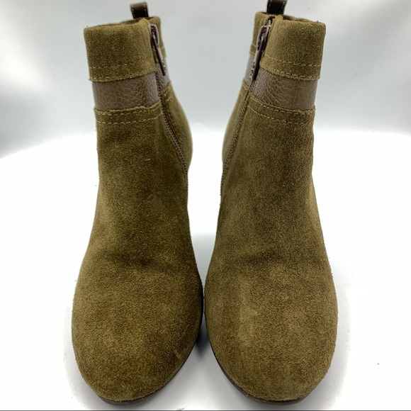 NEW! Tory Burch Alaina Olive Green Suede Boots - Picture 3 of 15